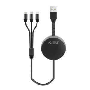 کابل ۳ کاره لایتنینگ و میکرو و تایپسی نیتو NITU NT-UC90 طول 1.2متر