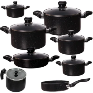 سرویس قابلمه و تابه تیارا گرانیتی 16 پارچه مدل ملینا Melina  با 12 ماه گارانتی اصلی